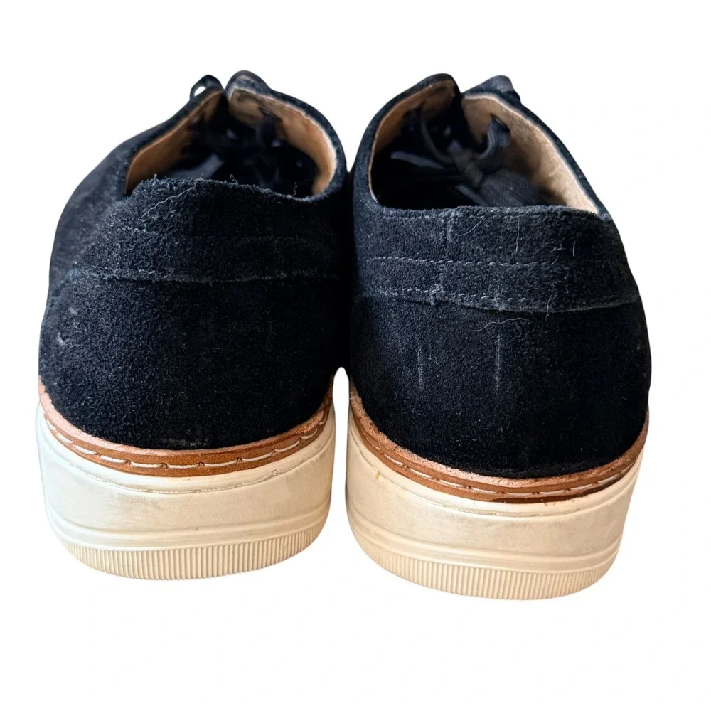 Andrew Marc Mens Size 9 Black Suede Derby Shoes Lace Up Dress Sneakers Preppy